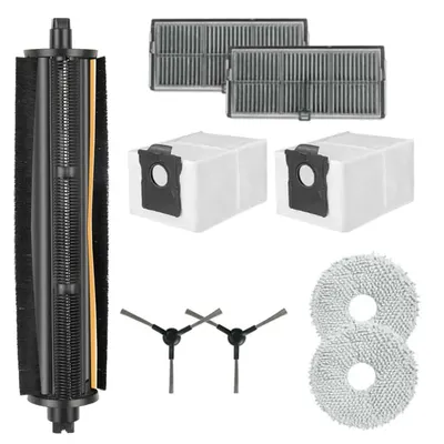 Set accesorii PAA-home® compatibile cu aspiratorul robot Mova E30 Ultra, 1 perie centrala, 2 lavete, 2 perii laterale, 2 filtre si 2 saci colectori pr