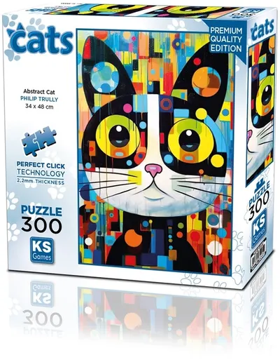 Puzzle KS Games din 300 piese- Pisică abstractă