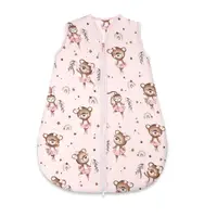 Sac de dormit, MimiNu, Pentru bebelusi, De iarna, Din bumbac certificat Oeko Tex Standard 100, Cu fermoar, 70 cm, 0 - 6 luni, 2.5 Tog, Little Ballerina Pink