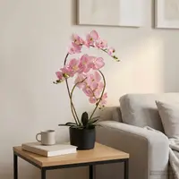 vidaXL Plantă de orhidee artificială cu ghiveci Roz 45 x 15 x 65 cm