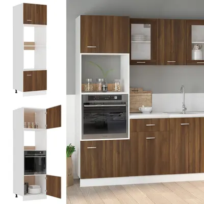 vidaXL Dulap cuptor microunde “Lyon” stejar maro 60x57x207 cm