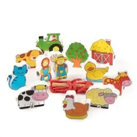 Margele de insirat din lemn, Ferma, Viga Toys