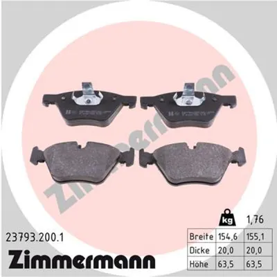 Set placute frana, frana disc ZIMMERMANN 23793.200.1