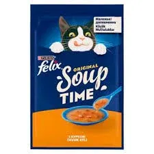 Hrana umeda pentru pisici Felix Soup Original cu pui 48 gr