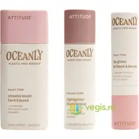 Set de Machiaj Silky Pink (Blush 8.5g + Iluminator 12g + Balsam de Buze 3.4g)
