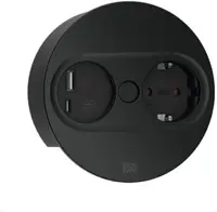 Contact pentru încorporare Bachmann - TWIST 2, 1x Schuko, USB A+C, rotund, negru