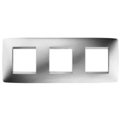 Placa ornament CProiector HORUS ONE - IN METALLISED TECHNOPOLYMER - 2+2+2 modul HORIZONTAL - CHROME - CProiector HORUS