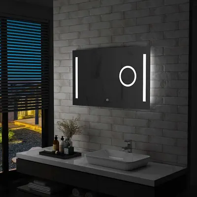 vidaXL Oglindă cu LED de perete de baie, cu senzor tactil, 100x60 cm