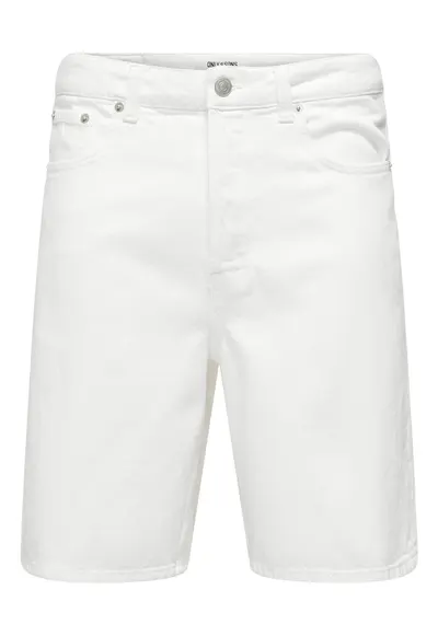 Pantaloni scurti din denim barbati Sons - 22031662 - Bumbac - Alb - Alb