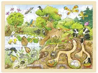 Puzzle din lemn Goki - Exploreaza natura