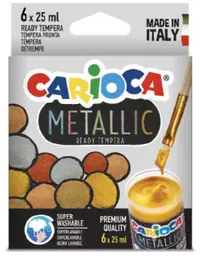 Tempera lichide Carioca - Temperello metallic, 6 culori