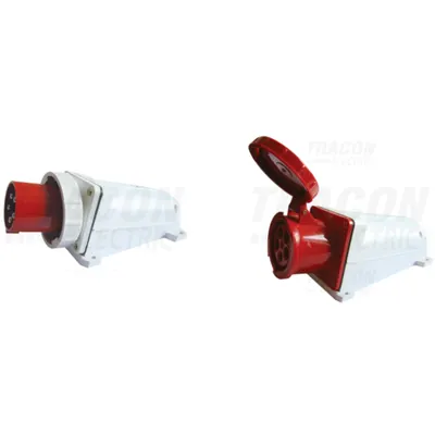Pachet Industrial IP67 Trifazat Puternic: Fisa Aparenta si Priza Aparenta, 125A, 400V, 3P+N+E - Conexiuni Extreme si Sigure