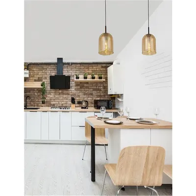 Lampa suspendata VELOR Double Layered Inchis Champagne Sticla & Negru Cord & Negru Metal Baza LED E27 1x12 Wat 230 Volt IP20 Fara bec
