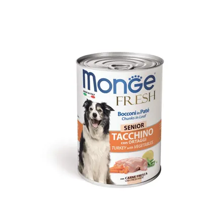 Monge Fresh Chunks Senior - Hrana umeda super-premium - Curcan - 400g