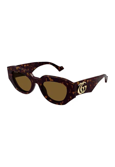 Ochelari de soare cu aspect masiv si model - Auriu/Maro