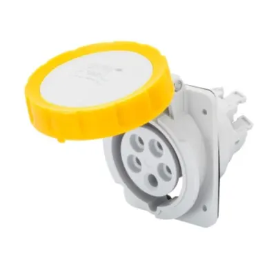 Priza industriala incastrata 10° HP - IP66/IP67 - 2P+E 32A 100-130V 50/60HZ - YELLOW - 4H - FAST WIRING