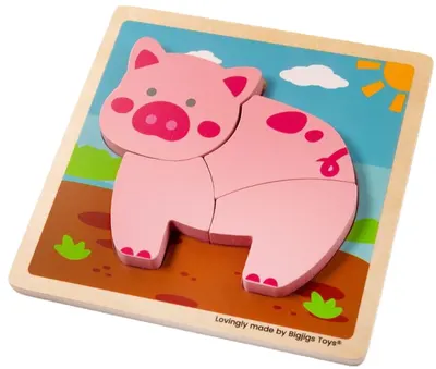 Puzzle din lemn Bigjigs - Piglet