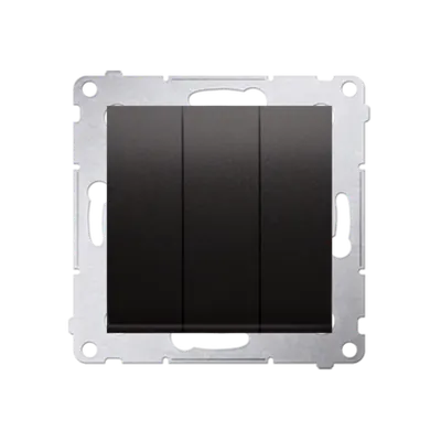 Intrerupator triplu 10A, 250V~, conectare rapida (fitinguri push-in), antracit mat metalic
