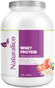 Whey Protein, ciocolată albă cu căpșuni, 2280 g, Naturalico