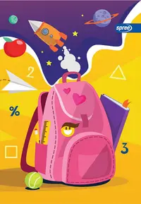 Caiet Spree Basic - A5, 20 de coli, pătrățele mici, pentru fată, sortiment