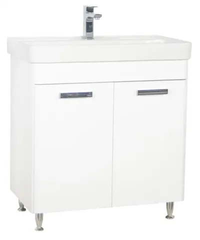 Set Baza front MDF si Lavoar seria 501, 80 cm, alb