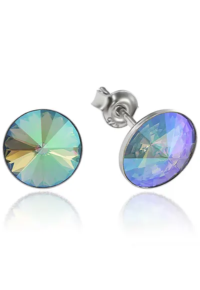 Cercei Argint 925 placat cu rodiu cu cristale Swarovski® Rivoli 8mm - Multicolor