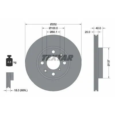 Disc frana TEXTAR 92148903