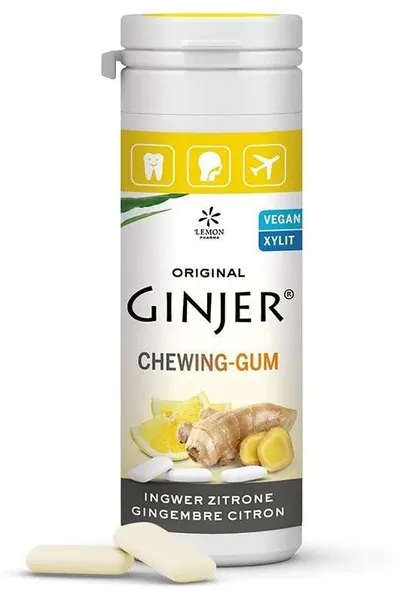 Gume de mestecat cu ghimbir și lămâie, 20 bucăți, Lemon Pharma