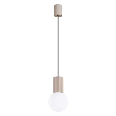 Lustră taupe cu abajur din sticlă ø 12 cm Orbital – Sollux
