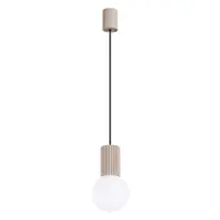 Lustră taupe cu abajur din sticlă ø 12 cm Orbital – Sollux