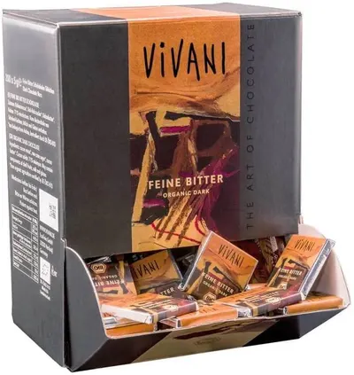Ciocolată naturală organică, mini, 200 bucăți х 5 g, Vivani