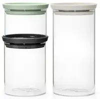 Set de 3 borcane Brabantia - Stackable, gri/verde