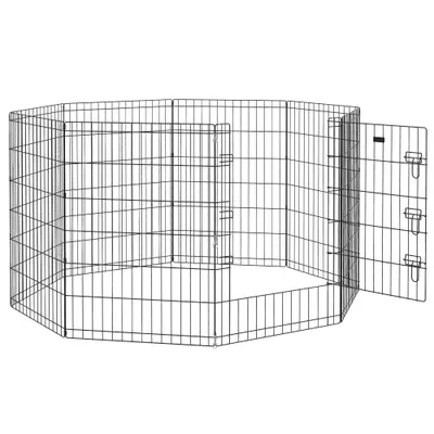 PawHut Parc modular pentru câini iepuri rozătoare gard pentru animale mici interior și exterior 61 x 91 cm negru | Aosom Romania