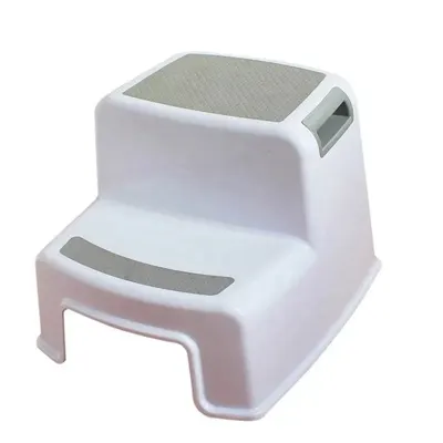 Scaunel pentru copii, inaltator WC in doua trepte Little Mom Grey, multifunctional pentru toaleta, baie si bucatarie, taburet, scara, manere ergonomice de sustinere, baza stabila antiderapanta, dimensiune 36 x 30.5 x 26.5 cm
