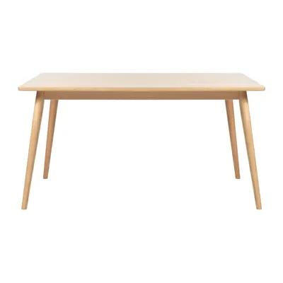 Masă de dining în culoare naturală extensibilă cu blat cu aspect de lemn de stejar 150x90 cm Barrali – Unique Furniture