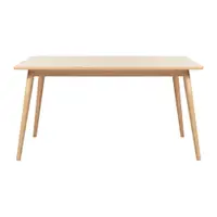Masă de dining în culoare naturală extensibilă cu blat cu aspect de lemn de stejar 150x90 cm Barrali – Unique Furniture