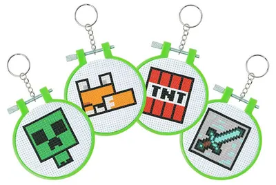 Set de brelocuri Paladone Games: Minecraft - Cross Stich Characters