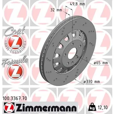 Disc frana ZIMMERMANN 100.3367.70