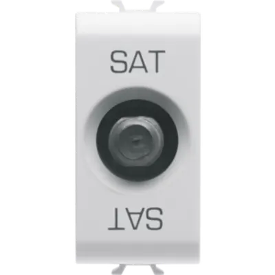 Coaxial Tv/sat Priza, Class a Shielding - Female F Connector - Feedthrough 5 Db - 1 Module - White - Chorus