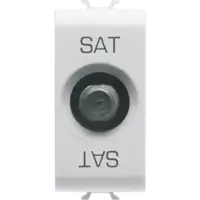 Coaxial Tv/sat Priza, Class a Shielding - Female F Connector - Feedthrough 5 Db - 1 Module - White - Chorus