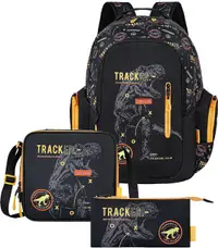 Set școlar rucsac, penar și geantă termoizolantă Kstationery T-Rex - Dangerous Zone