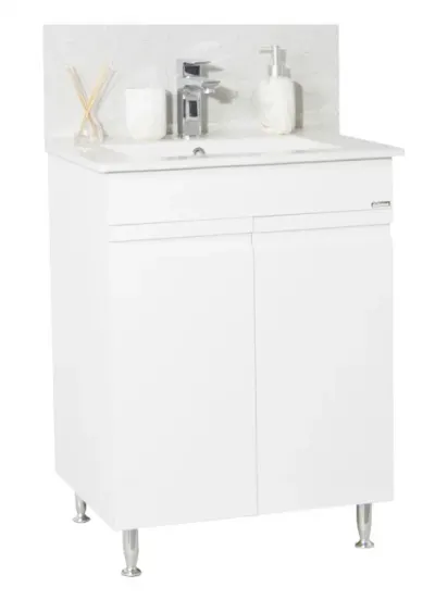 Set Baza front MDF si Lavoar seria 086, 60 cm, alb