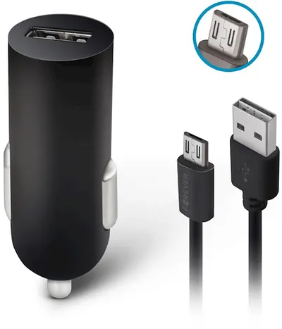 Încărcător auto Forever - M-02, USB-A, cablu Micro USB, negru