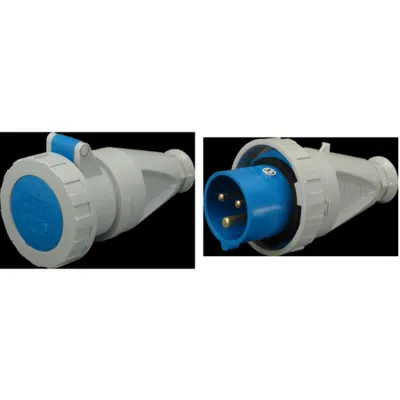 Pachet Complet: Priza Industriala pe Cablu IP67 125A 230V + Fisa Industriala pe Cablu IP67 125A 230V - Putere Monofazata Extraordinara si Protectie Avansata