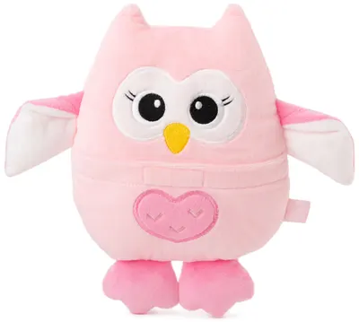 Jucărie anti-colici cu sâmburi de cireșe Amek Toys - Bufniță, roz