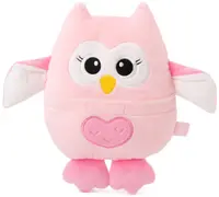 Jucărie anti-colici cu sâmburi de cireșe Amek Toys - Bufniță, roz