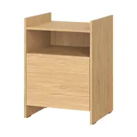 Noptieră în culoare naturală cu rafturi cu aspect de lemn de stejar Toopt – noo.ma