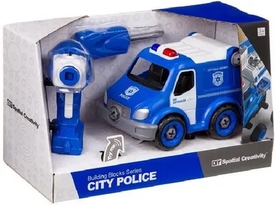 Set pentru copii Raya Toys - Furgonetă de poliție City Rolis, asamblat