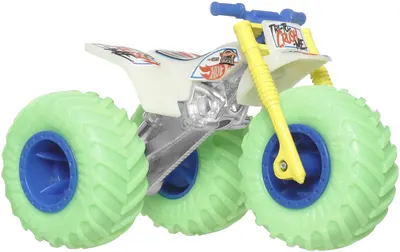 Motor Hot Wheels Monster Trucks Glow in the Dark - Tri-To-Crush-Me, 1:64
