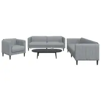 Gossi set de canapele, 3 piese, gri deschis, textil